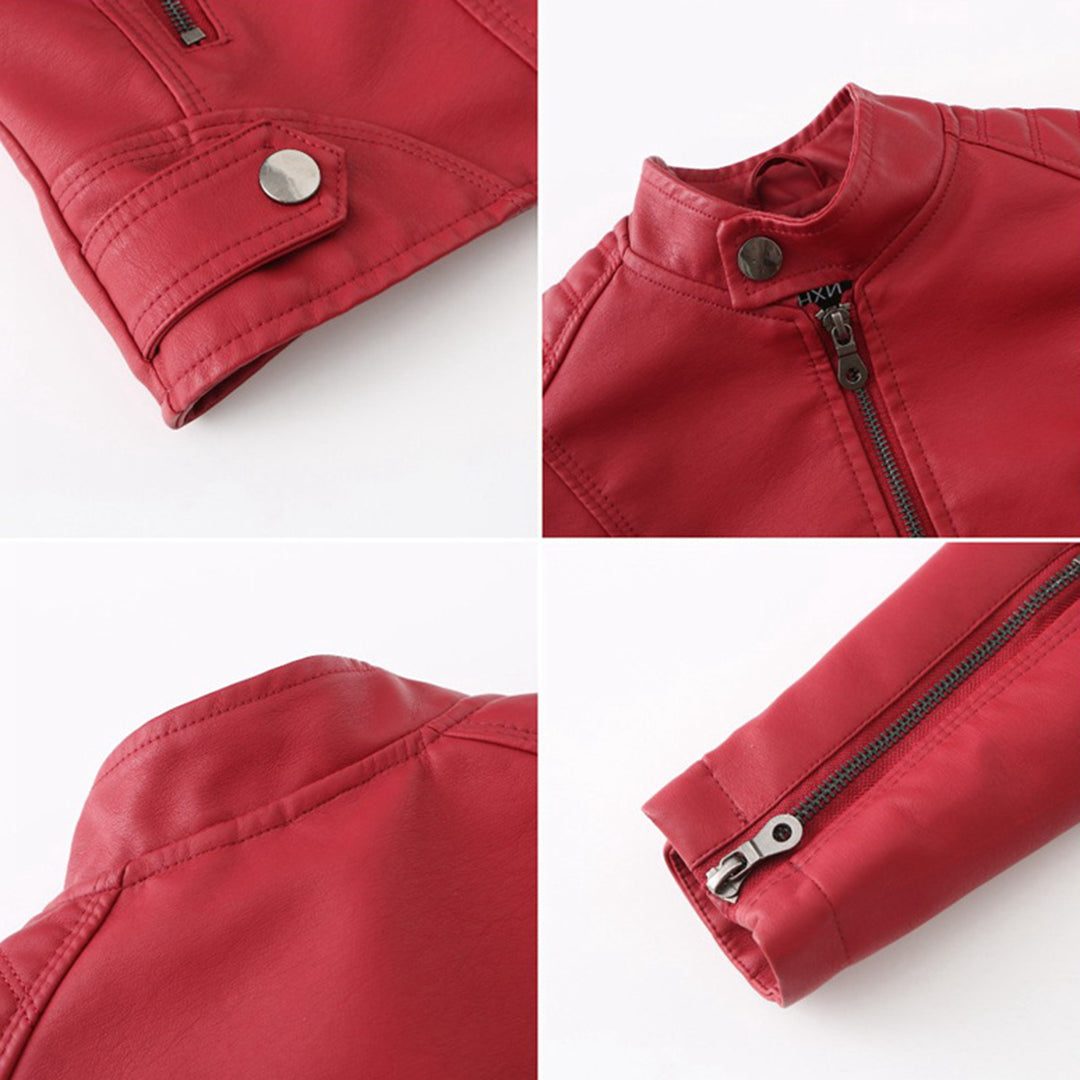 Renee | Women's Zip-Front Biker Jacket with Stand Collar