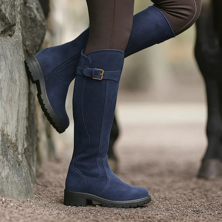 Bertrade | Women's Knee-High Riding Boots with Double Buckle