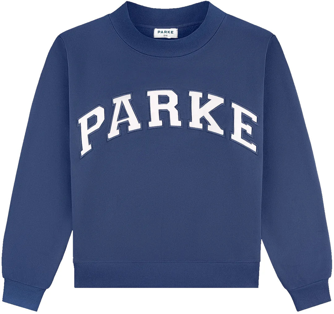 Varsity Mockneck Denim with White Letters