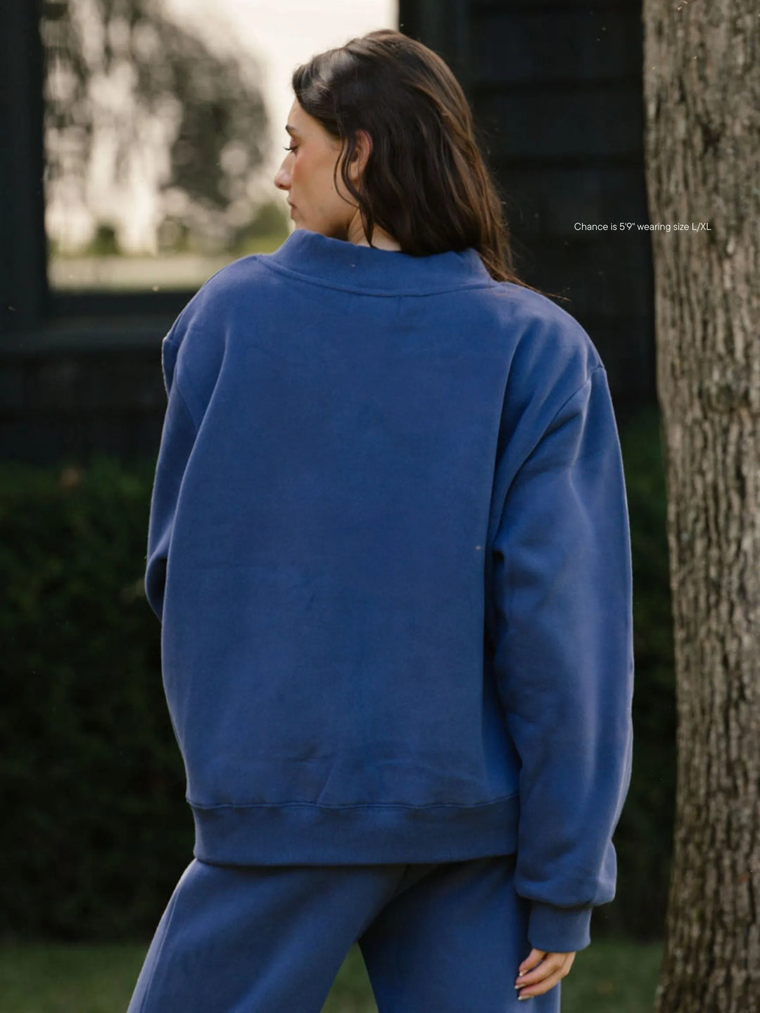Varsity Mockneck Denim with White Letters