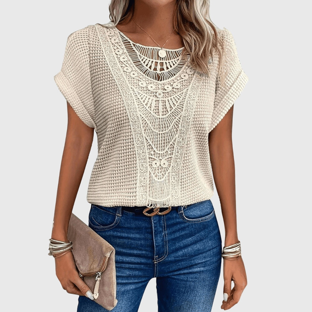 Ines | Women's Delicate Lace Detail Lightweight Blouse