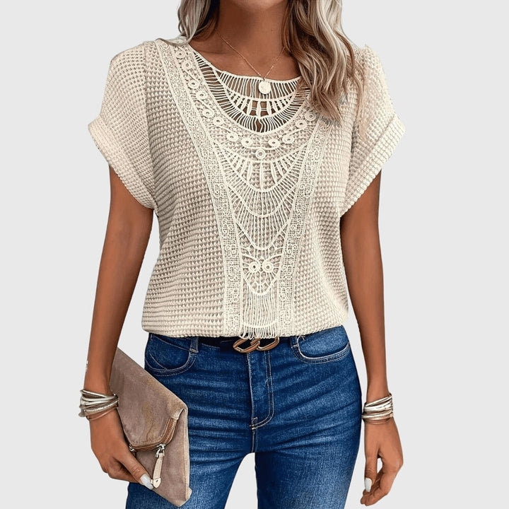Ines | Women's Delicate Lace Detail Lightweight Blouse
