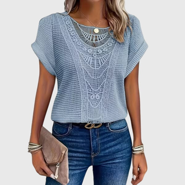 Ines | Women's Delicate Lace Detail Lightweight Blouse