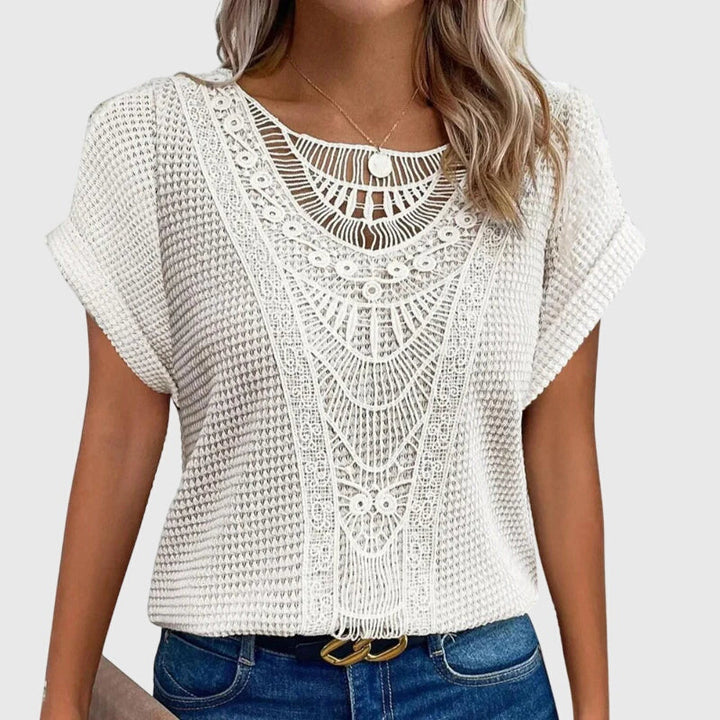 Ines | Women's Delicate Lace Detail Lightweight Blouse