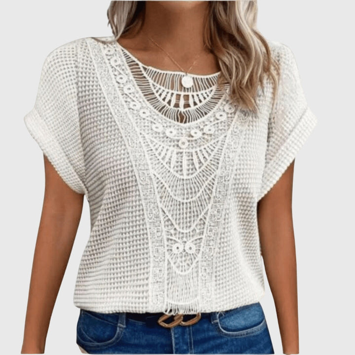 Ines | Women's Delicate Lace Detail Lightweight Blouse