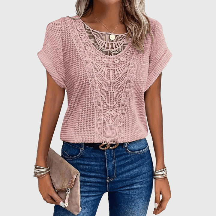 Ines | Women's Delicate Lace Detail Lightweight Blouse