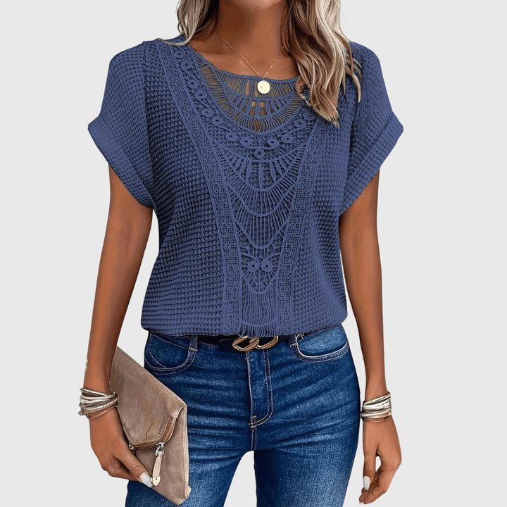 Ines | Women's Delicate Lace Detail Lightweight Blouse