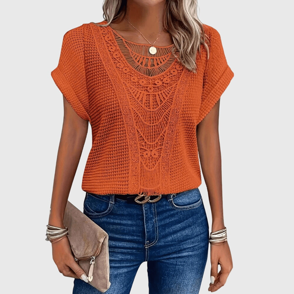 Ines | Women's Delicate Lace Detail Lightweight Blouse