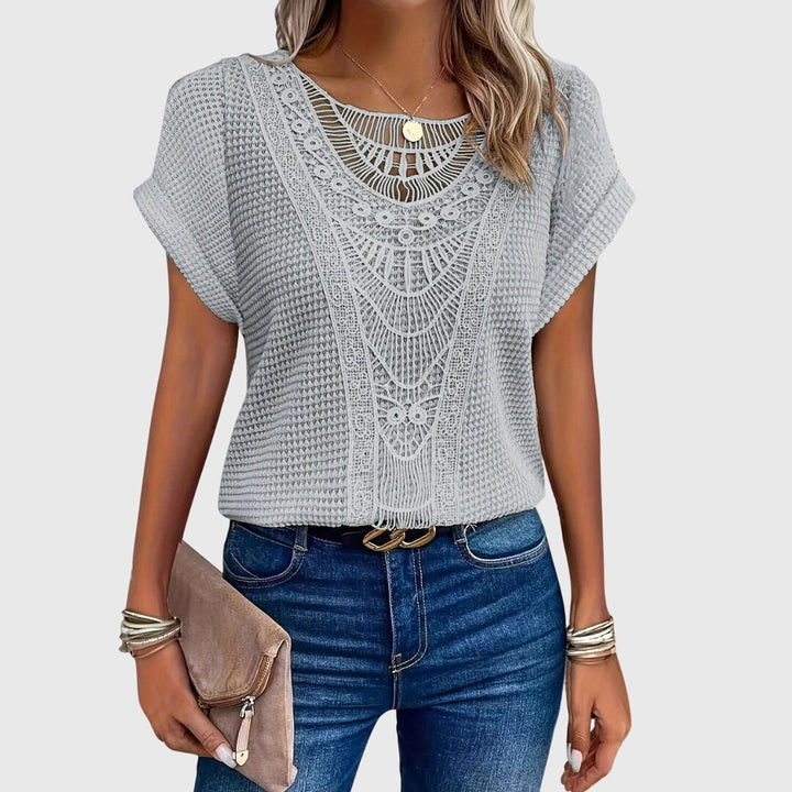 Ines | Women's Delicate Lace Detail Lightweight Blouse
