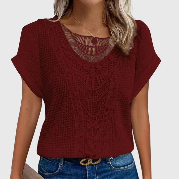 Ines | Women's Delicate Lace Detail Lightweight Blouse