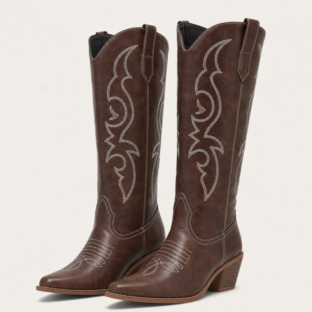 Eudoxie | Women's Tall Western Boots with Stitched Shaft