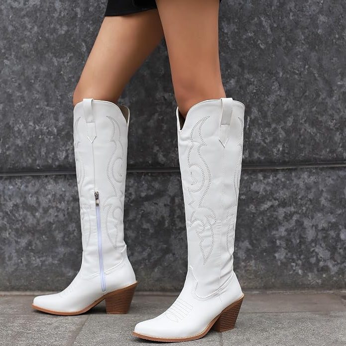 Eudoxie | Women's Tall Western Boots with Stitched Shaft