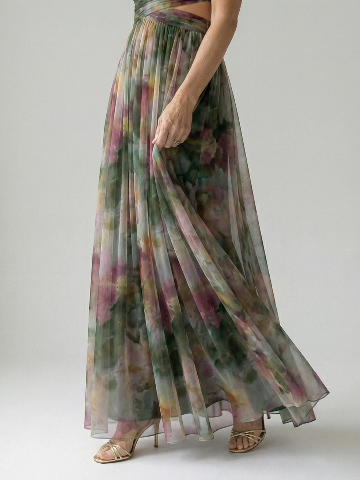 Isel | Women's Sleeveless Soft Wrap Flowing Maxi Dress