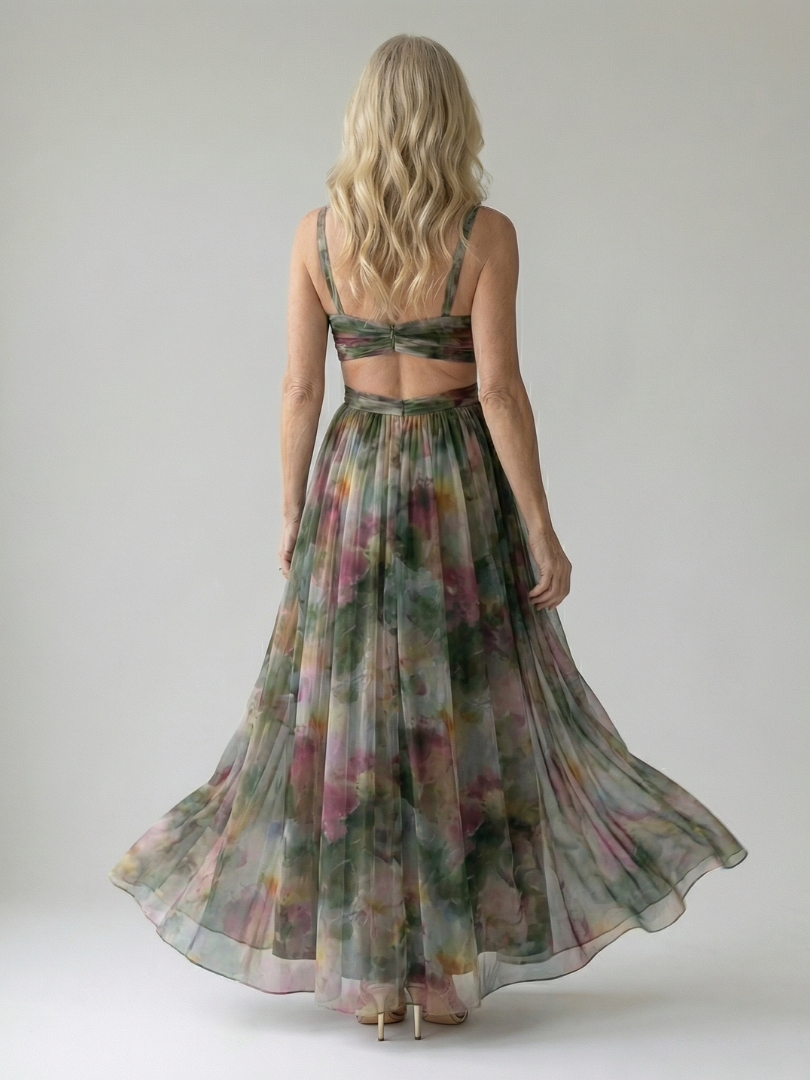 Isel | Women's Sleeveless Soft Wrap Flowing Maxi Dress