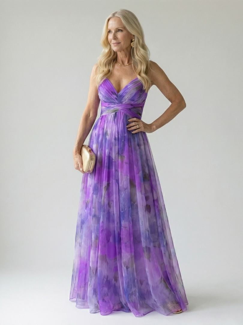 Isel | Women's Sleeveless Soft Wrap Flowing Maxi Dress
