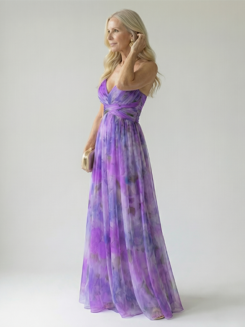 Isel | Women's Sleeveless Soft Wrap Flowing Maxi Dress