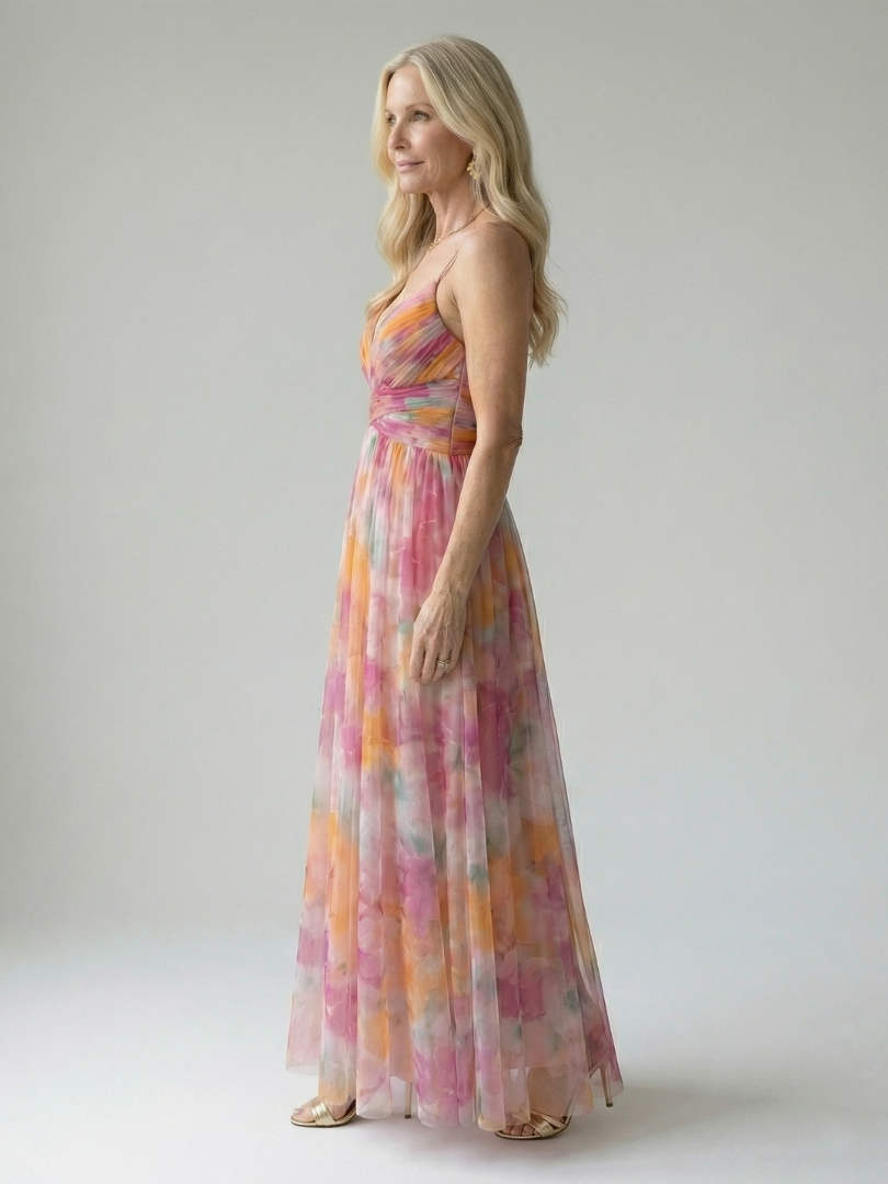 Isel | Women's Sleeveless Soft Wrap Flowing Maxi Dress
