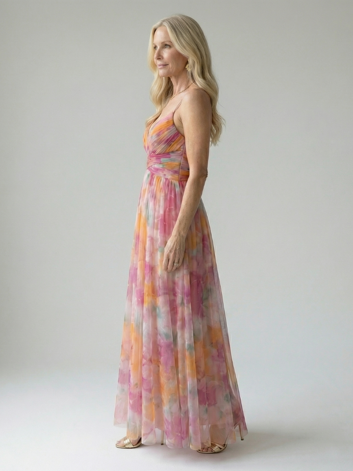 Isel | Women's Sleeveless Soft Wrap Flowing Maxi Dress