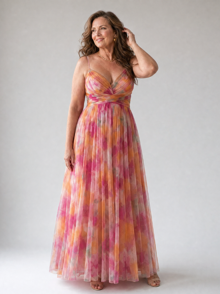 Isel | Women's Sleeveless Soft Wrap Flowing Maxi Dress