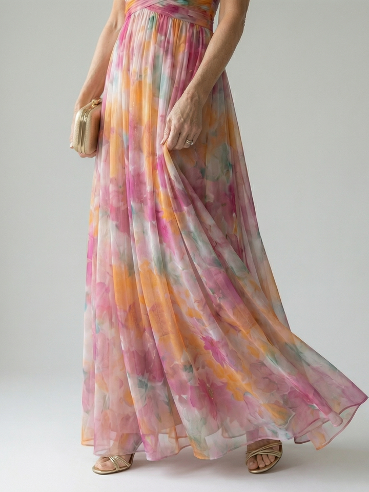 Isel | Women's Sleeveless Soft Wrap Flowing Maxi Dress