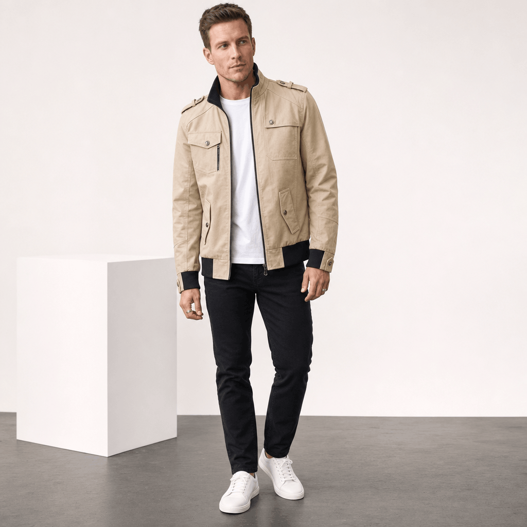 Ivan | Men's Utility Bomber with Stand Collar