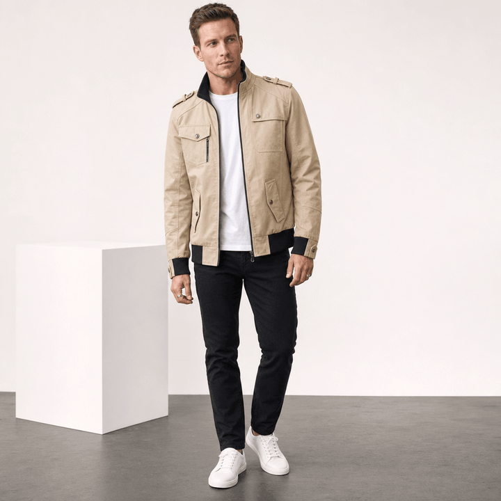 Ivan | Men's Utility Bomber with Stand Collar
