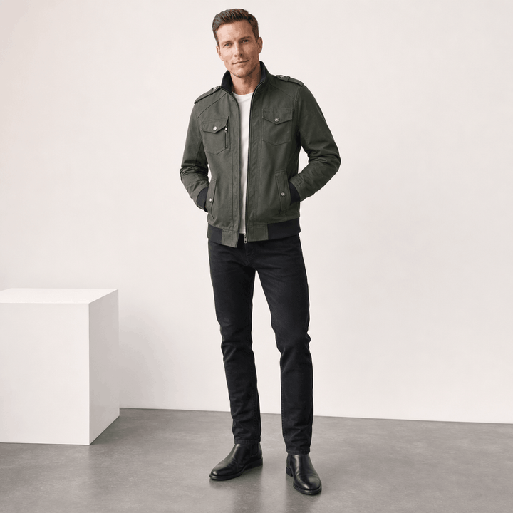 Ivan | Men's Utility Bomber with Stand Collar
