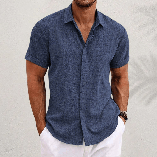 James | Men's Relaxed Short Sleeve Linen Shirt