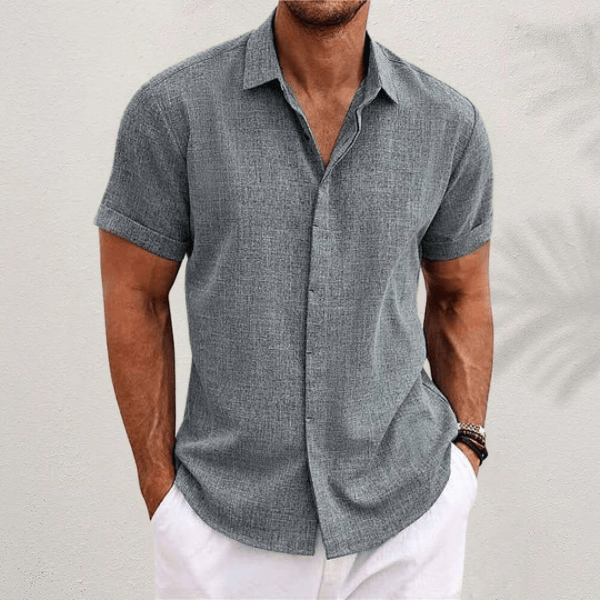 James | Men's Relaxed Short Sleeve Linen Shirt