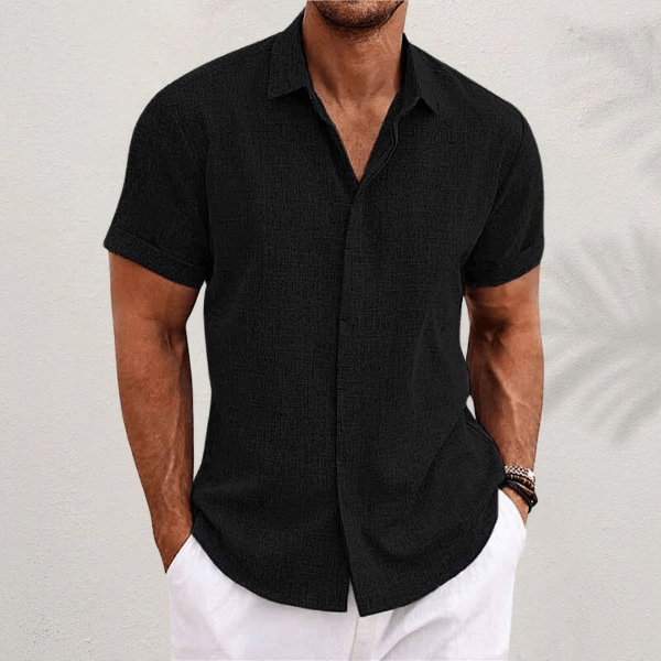 James | Men's Relaxed Short Sleeve Linen Shirt
