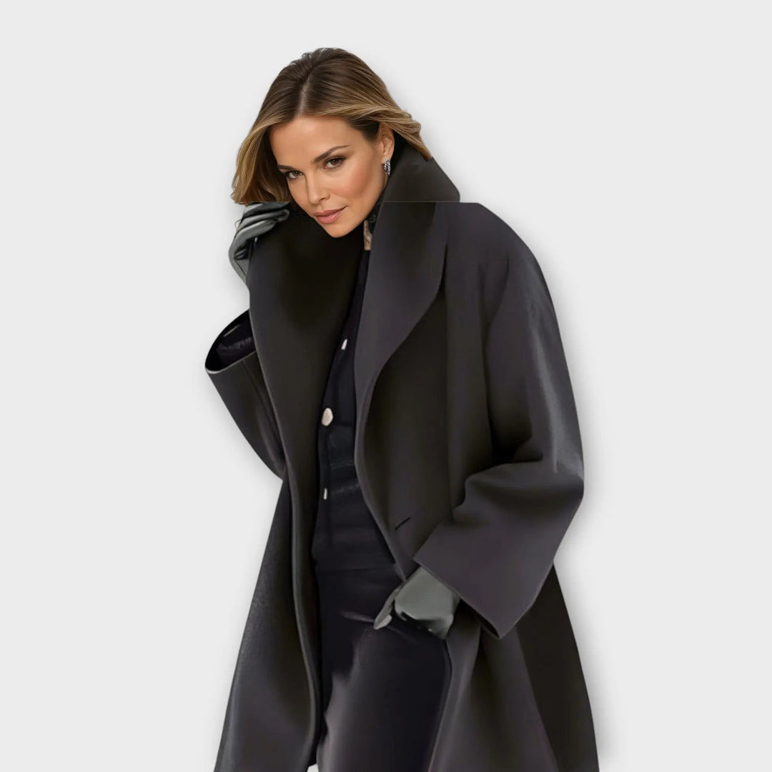 Juliette | Women's Wrap Coat with Draped Collar
