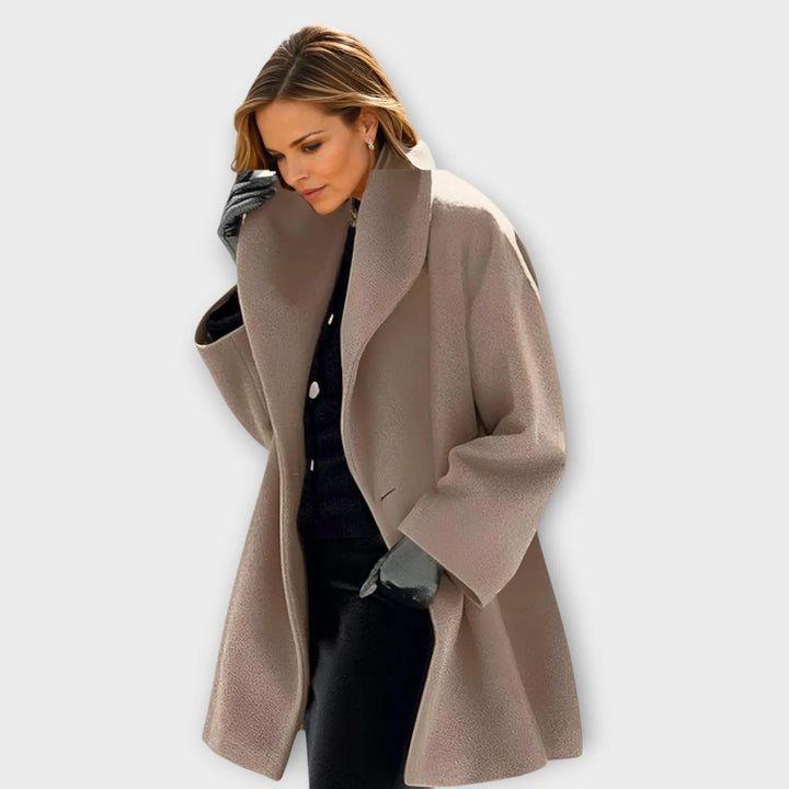 Juliette | Women's Wrap Coat with Draped Collar