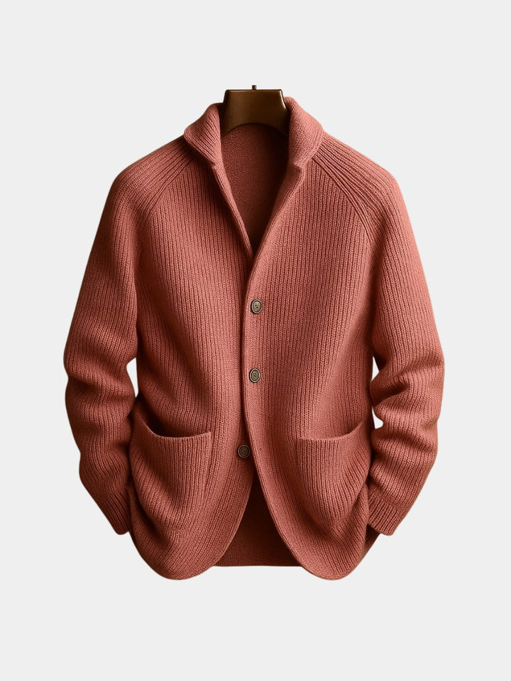 Joachim | Men's Ribbed Shawl Cardigan with Patch Pockets
