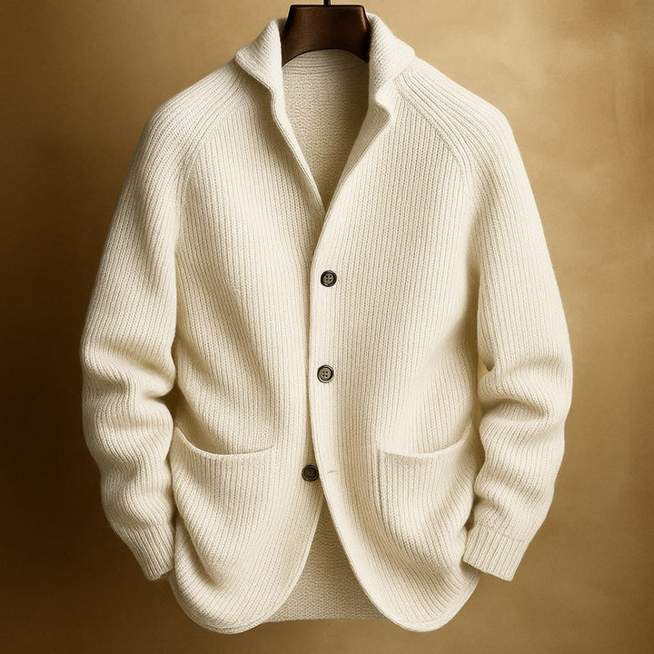 Joachim | Men's Ribbed Shawl Cardigan with Patch Pockets