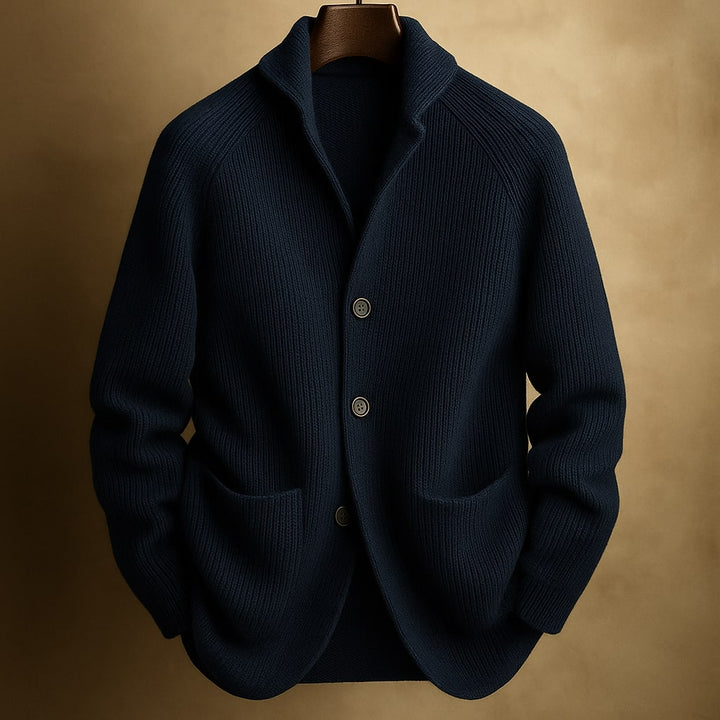 Joachim | Men's Ribbed Shawl Cardigan with Patch Pockets