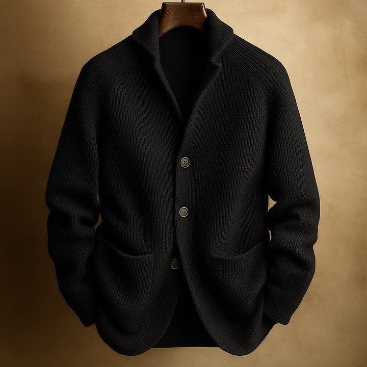 Joachim | Men's Ribbed Shawl Cardigan with Patch Pockets