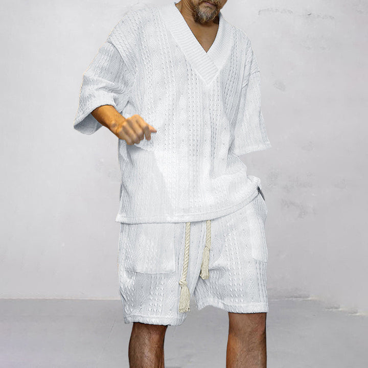 Joco | Men's Knit V-Neck and Drawstring Shorts Set