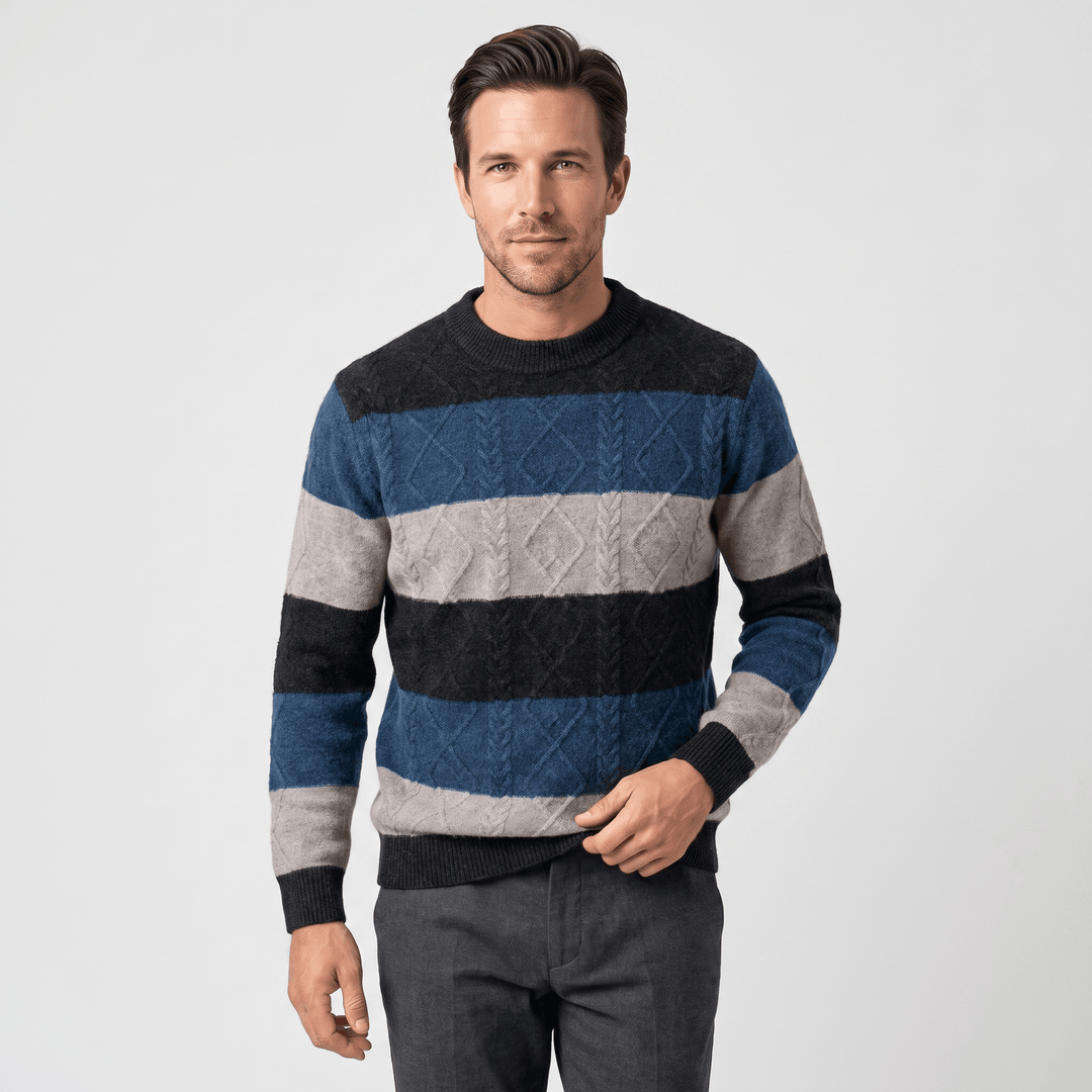 Jofroi | Men's Wide Block Stripe Sweater