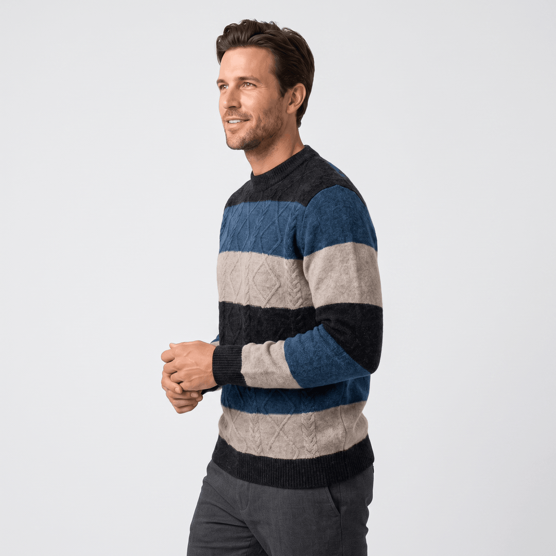 Jofroi | Men's Wide Block Stripe Sweater