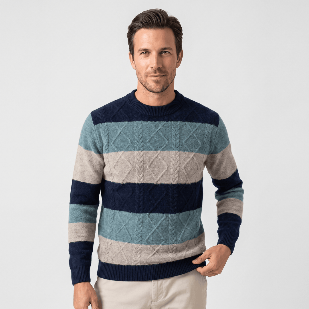 Jofroi | Men's Wide Block Stripe Sweater