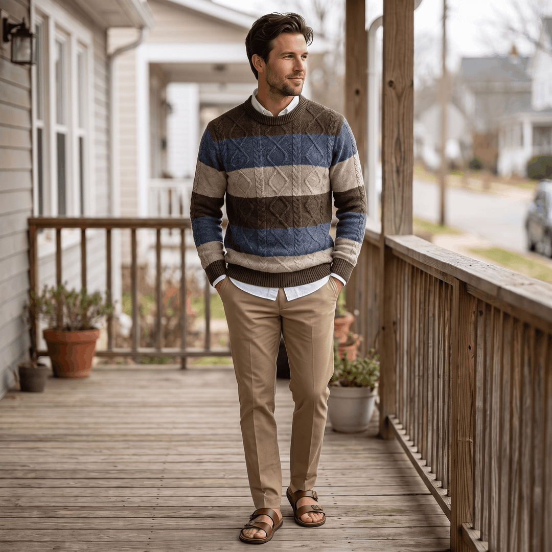 Jofroi | Men's Wide Block Stripe Sweater