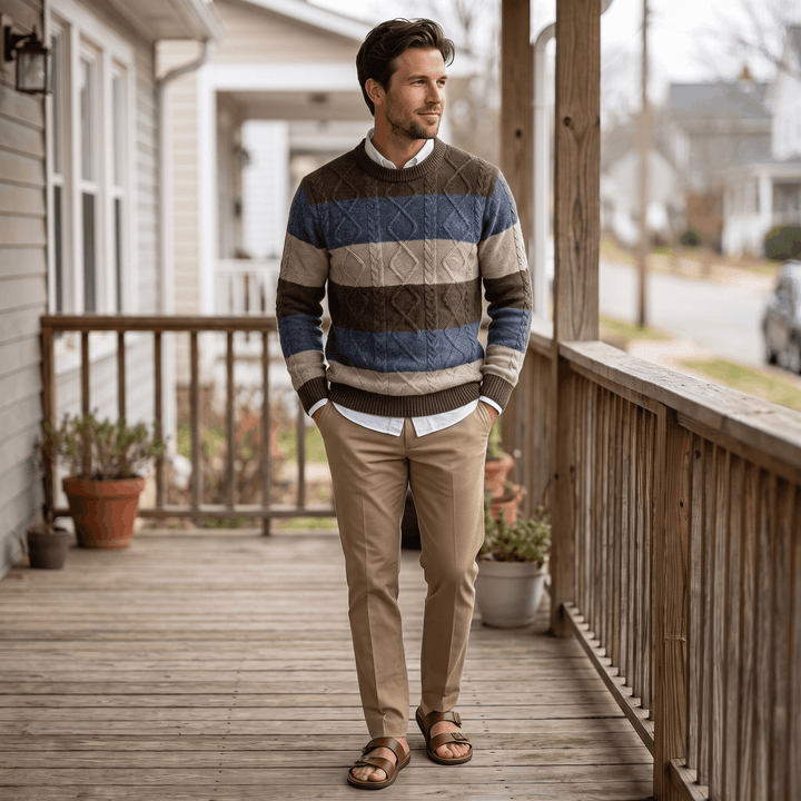 Jofroi | Men's Wide Block Stripe Sweater