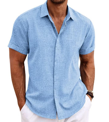 Jordan | Men's Lightweight Linen Short Sleeve Button Down Shirt