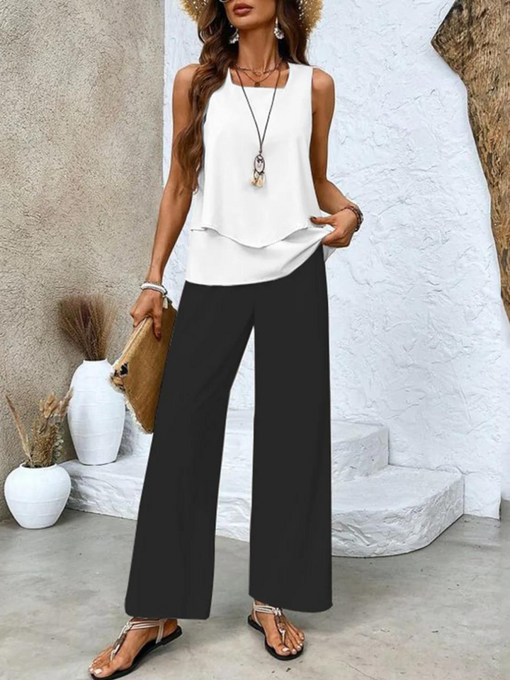 Josephine | Women's Airy Layered Wide-Leg Two-Piece Set