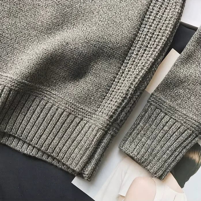 Julien | Men's Chunky Cable Sweater with Elbow Patches