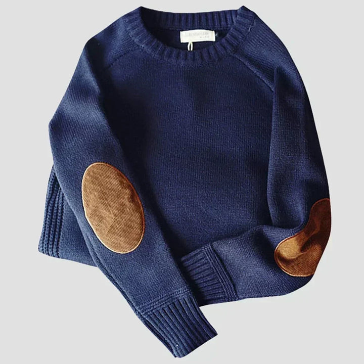Julien | Men's Chunky Cable Sweater with Elbow Patches