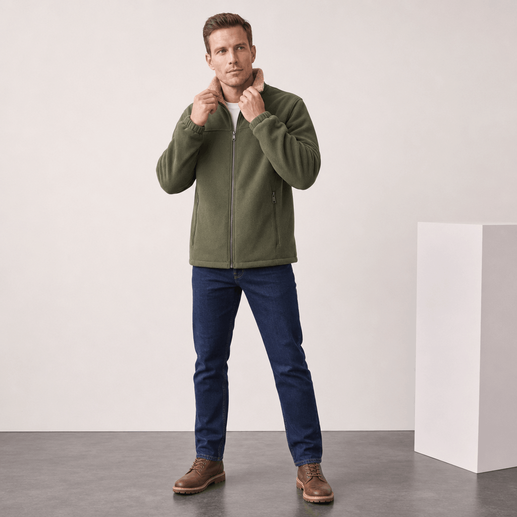 Julius | Men's Borg-Lined Half-Zip Jacket