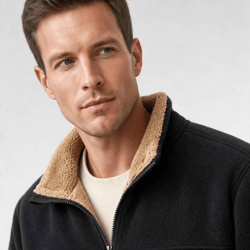 Julius | Men's Borg-Lined Half-Zip Jacket