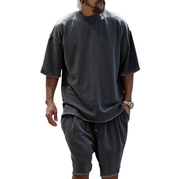 Kenji | Men's Loose Fit Cotton Tee and Shorts Set