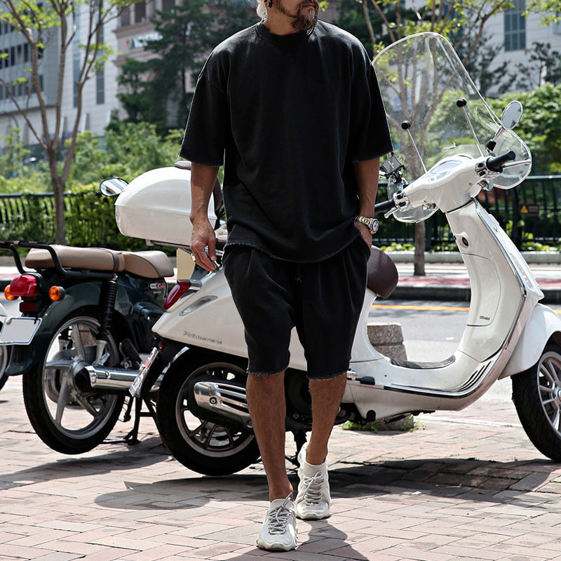 Kenji | Men's Loose Fit Cotton Tee and Shorts Set